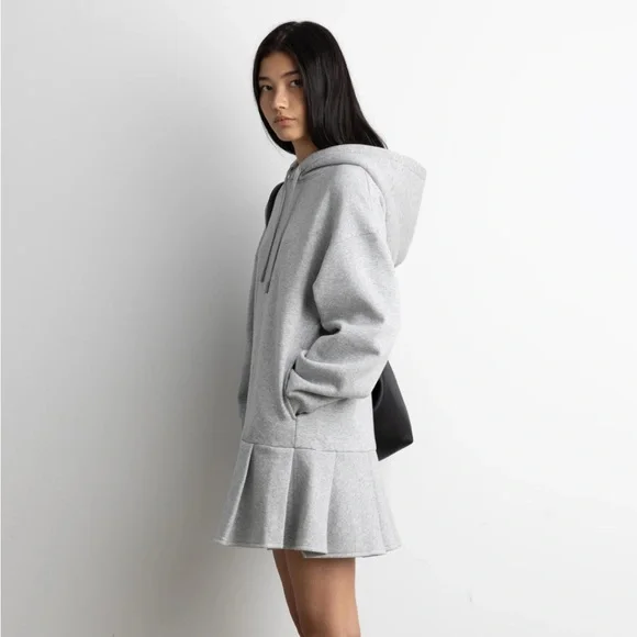 OAK + FORT Gray Hoodie Mini Dress S - Picture 3 of 5